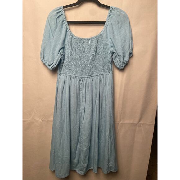Adorable Linen Blend Summer Dress.  Size Large - Picture 3 of 4